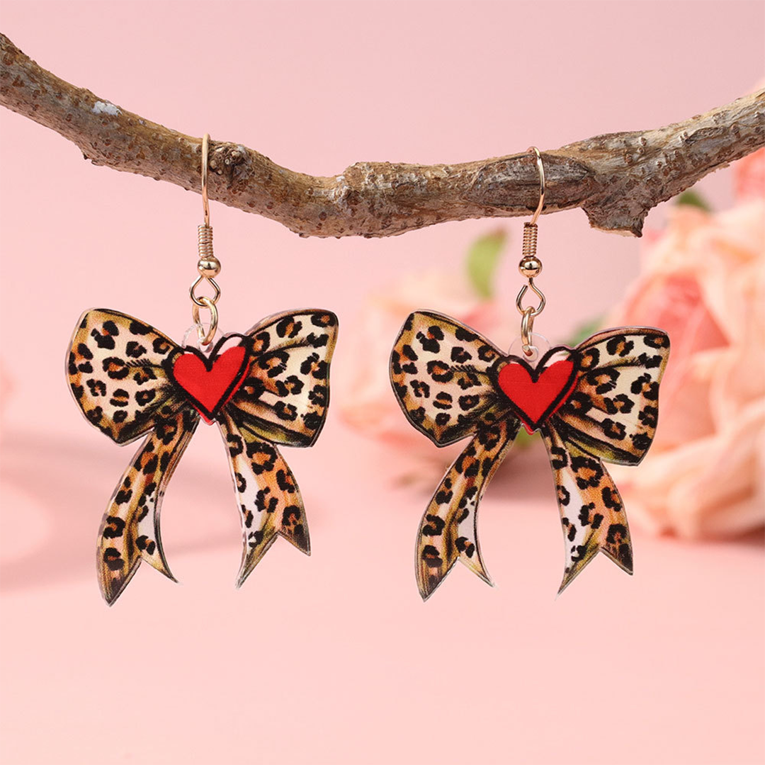 Heart Bow Sweet Acrylic Earrings ZK3963
