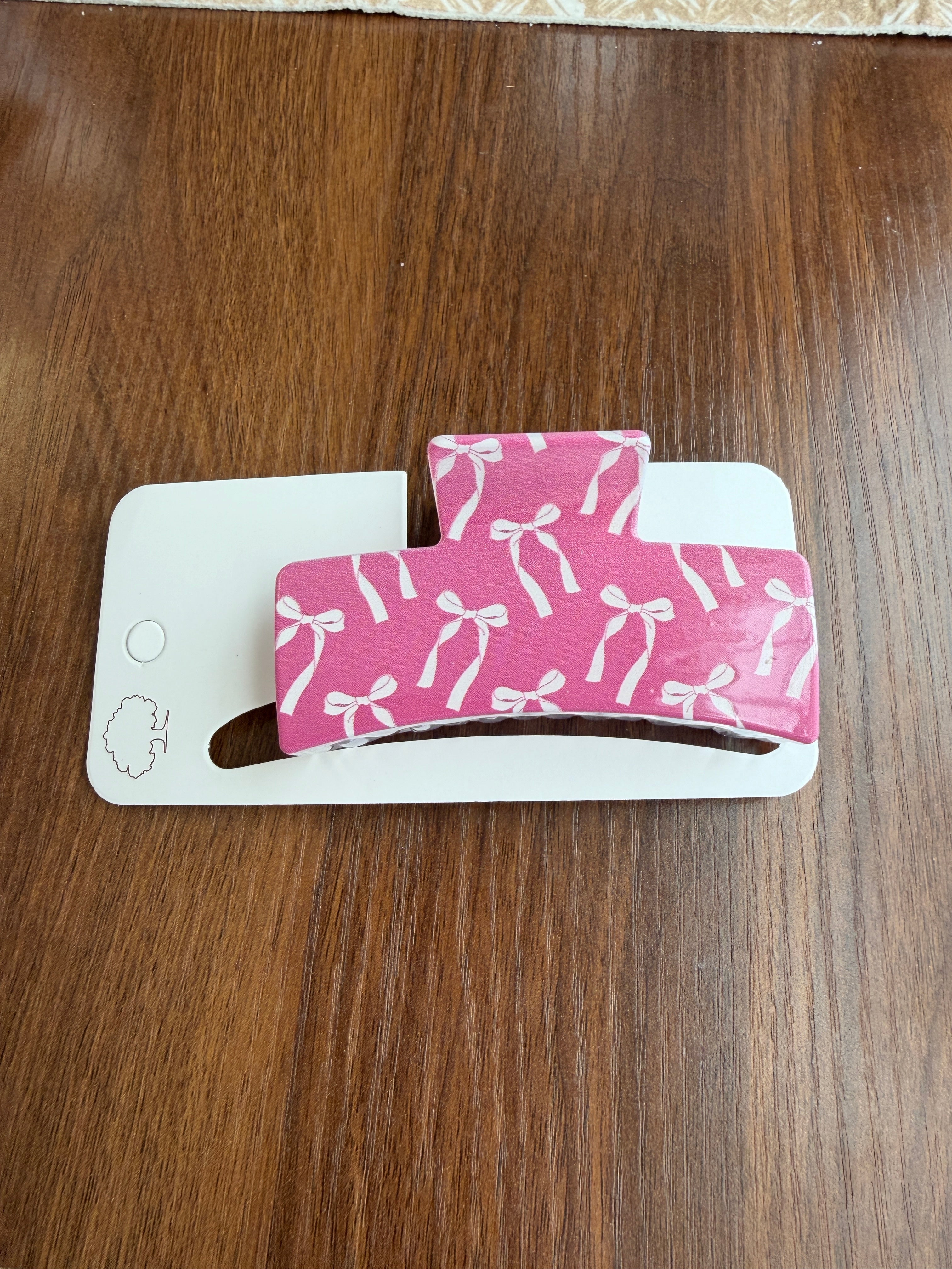 Bow Theme Printed Hair Claw Clips