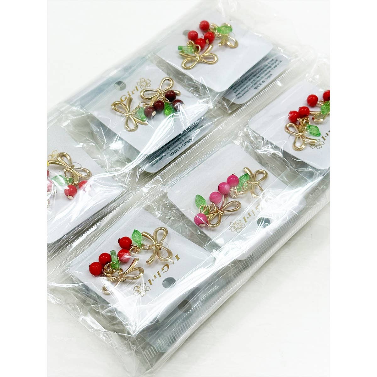 Delicious Cherry Pendant with Bow Earrings