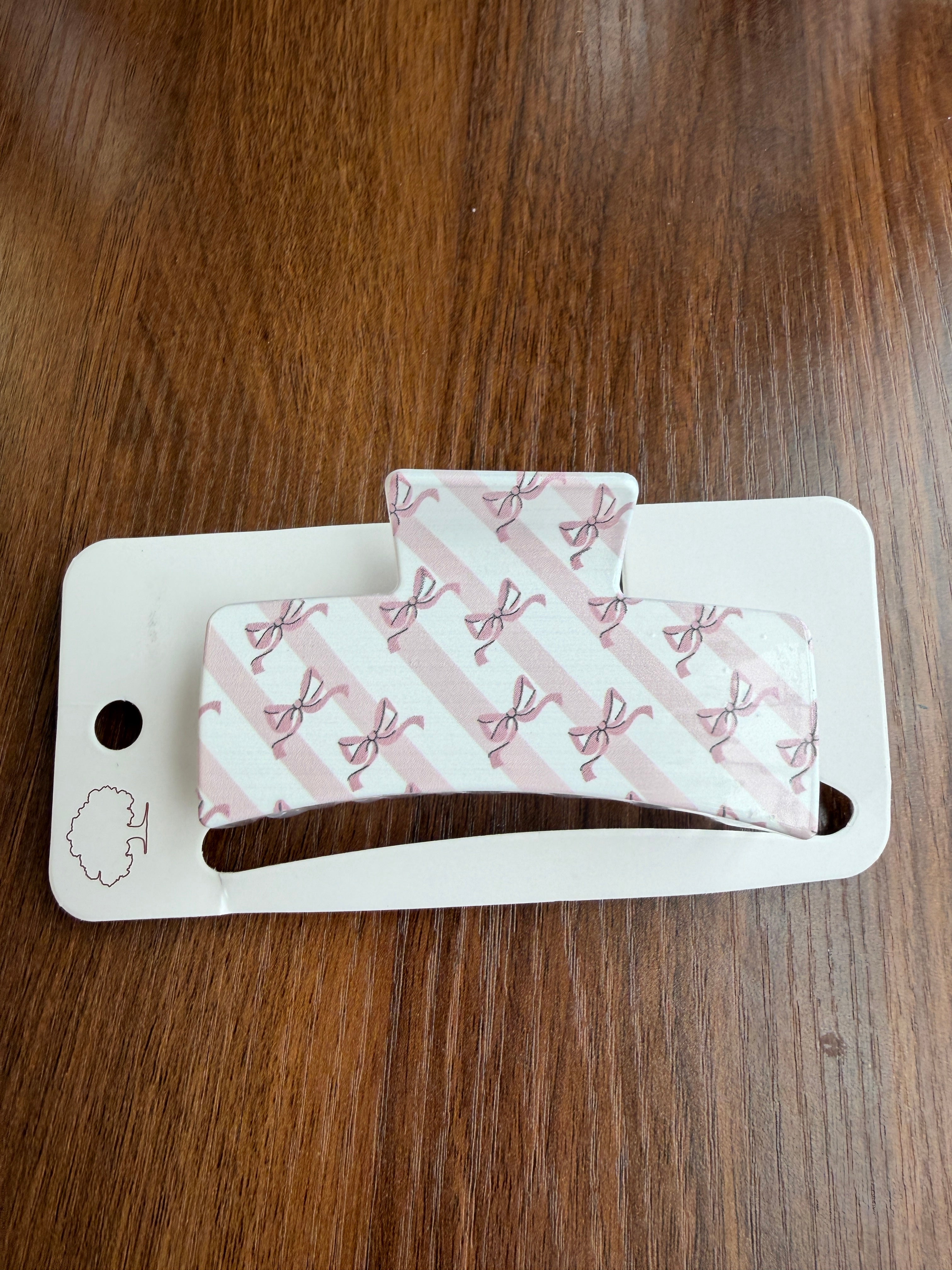 Bow Theme Printed Hair Claw Clips