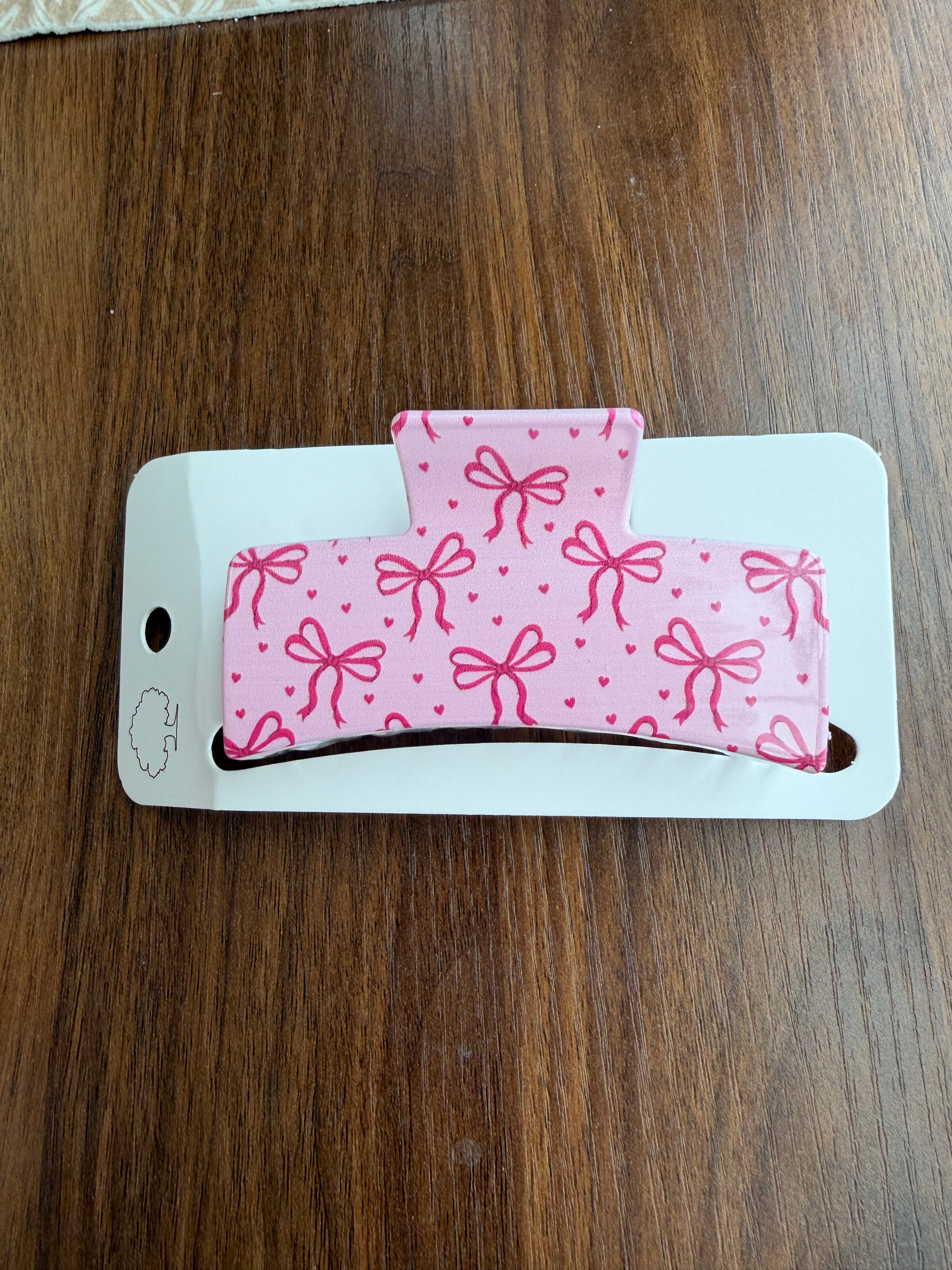 Bow Theme Printed Hair Claw Clips