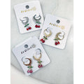 Gemstone Drop Dangle Cherry Earrings