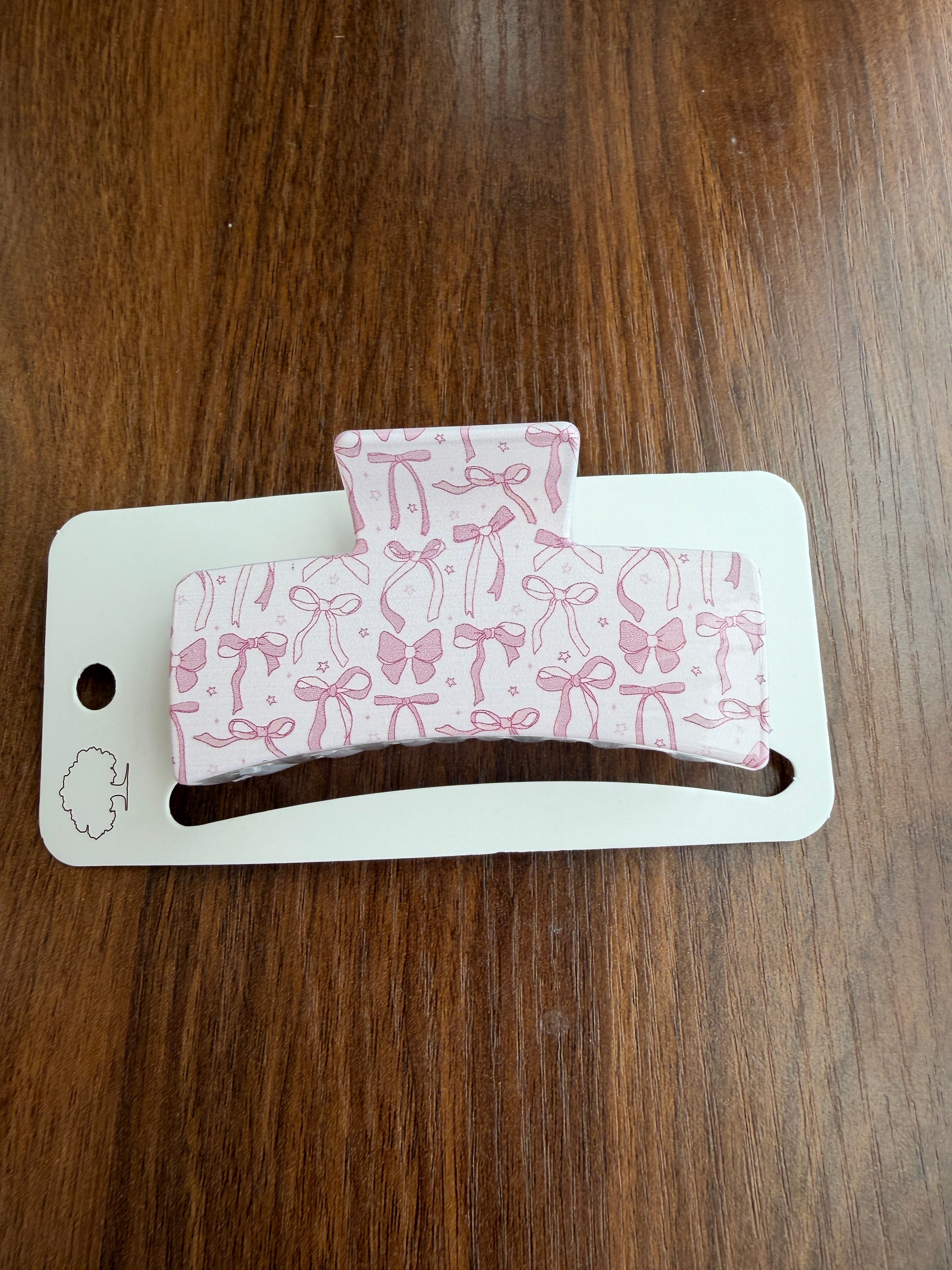 Bow Theme Printed Hair Claw Clips