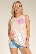 TA2246 Blossom Pop Retro Floral Sleeveless Top