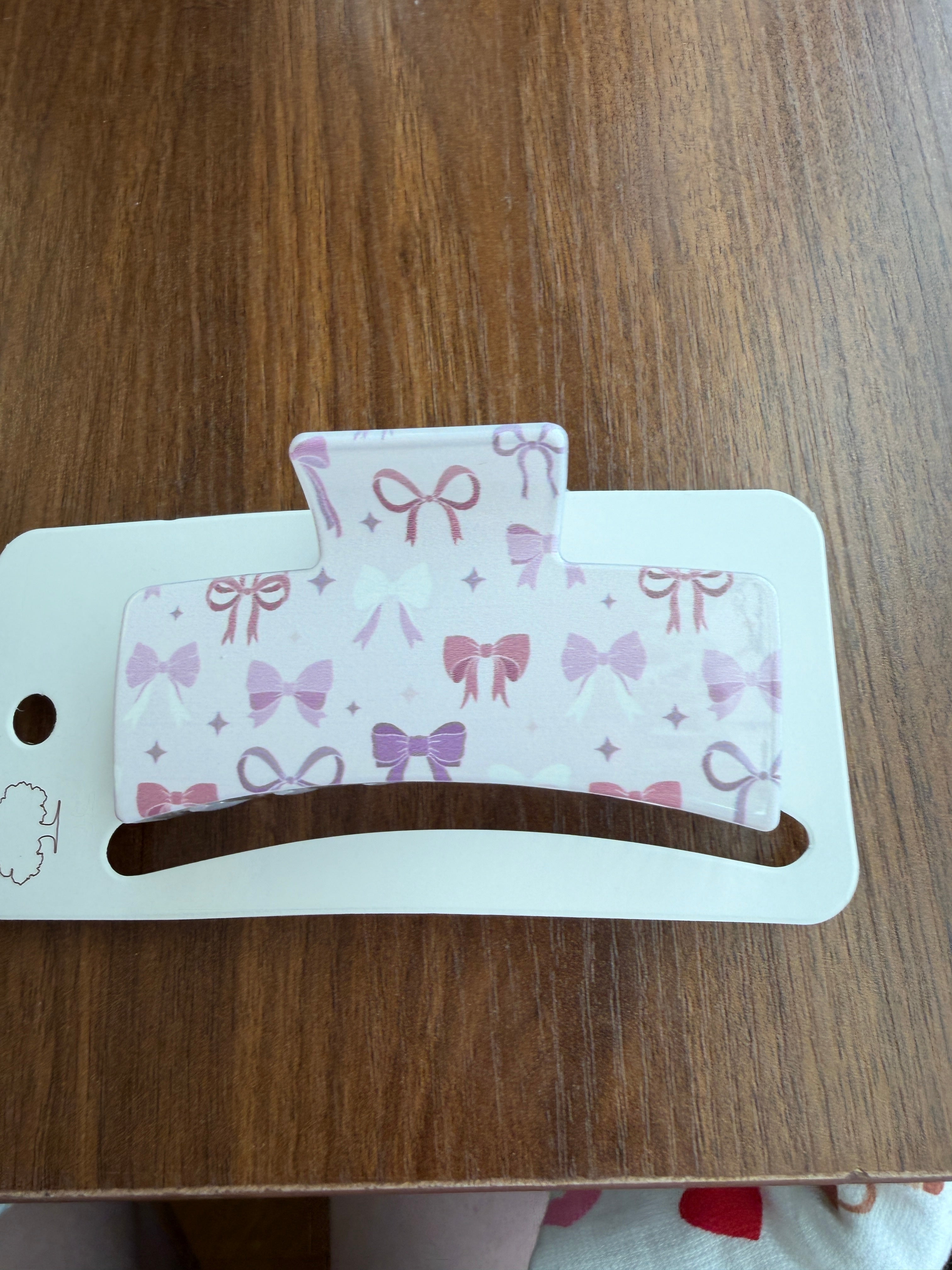 Bow Theme Printed Hair Claw Clips