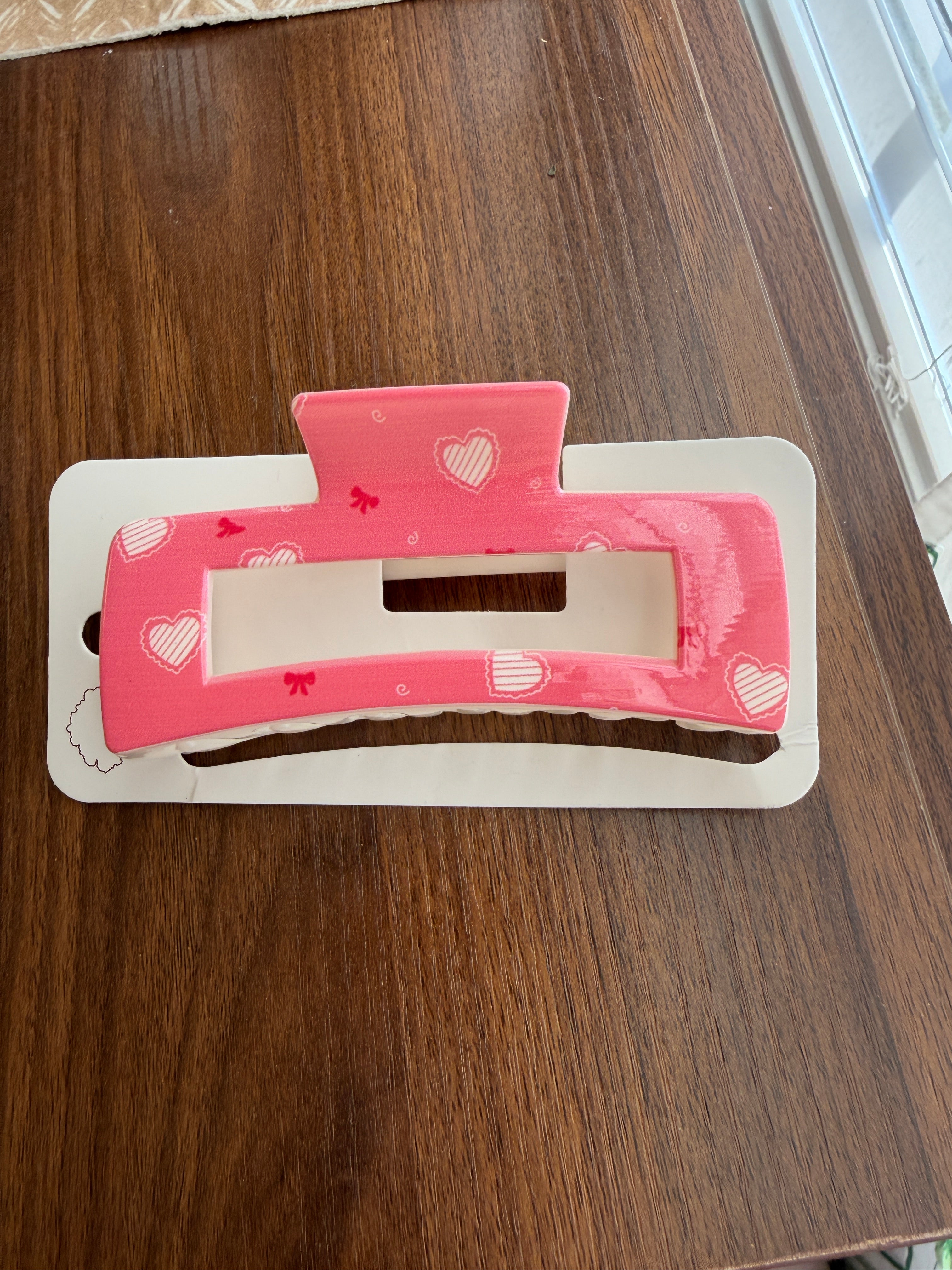 Heart Printed Hair Claw Clips