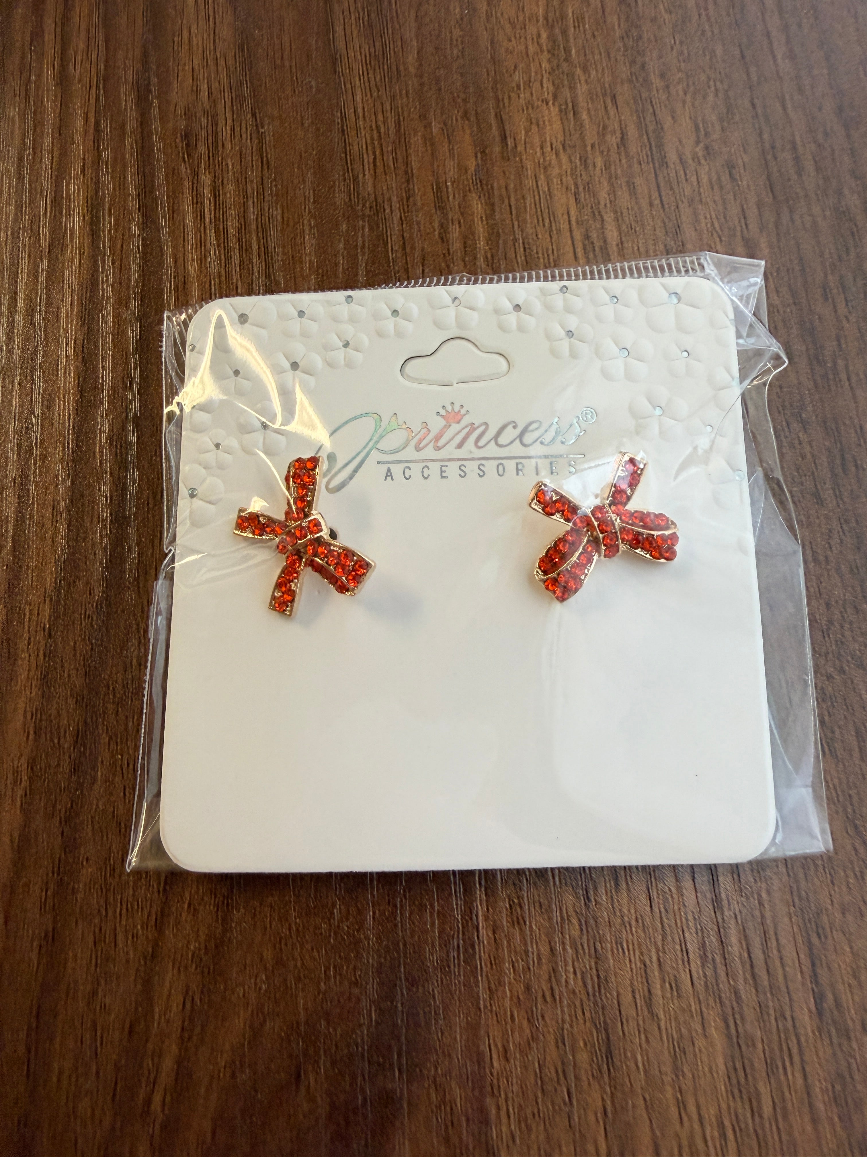 Mix of Colored Rhinestone Bow Earring