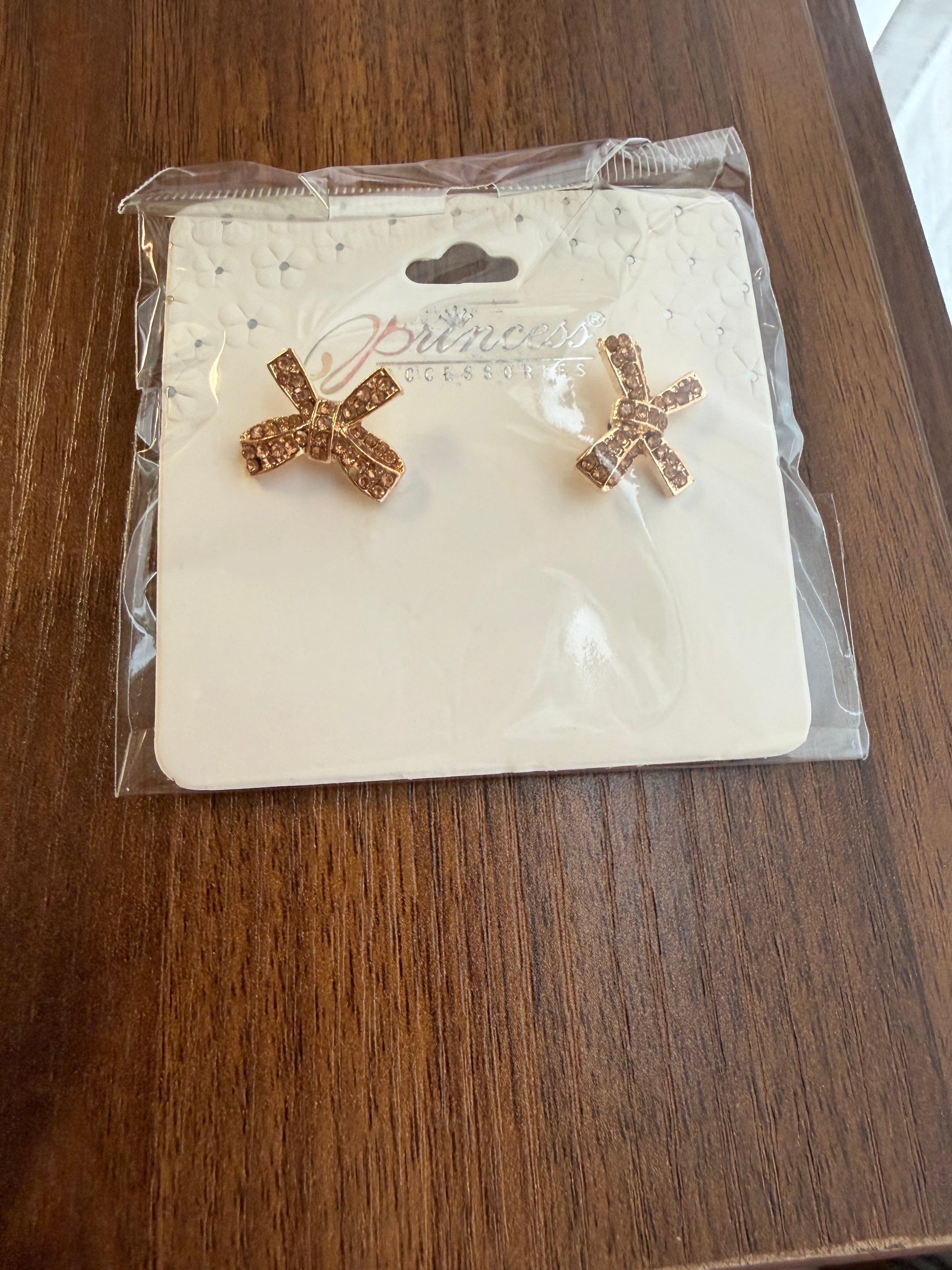 Mix of Colored Rhinestone Bow Earring