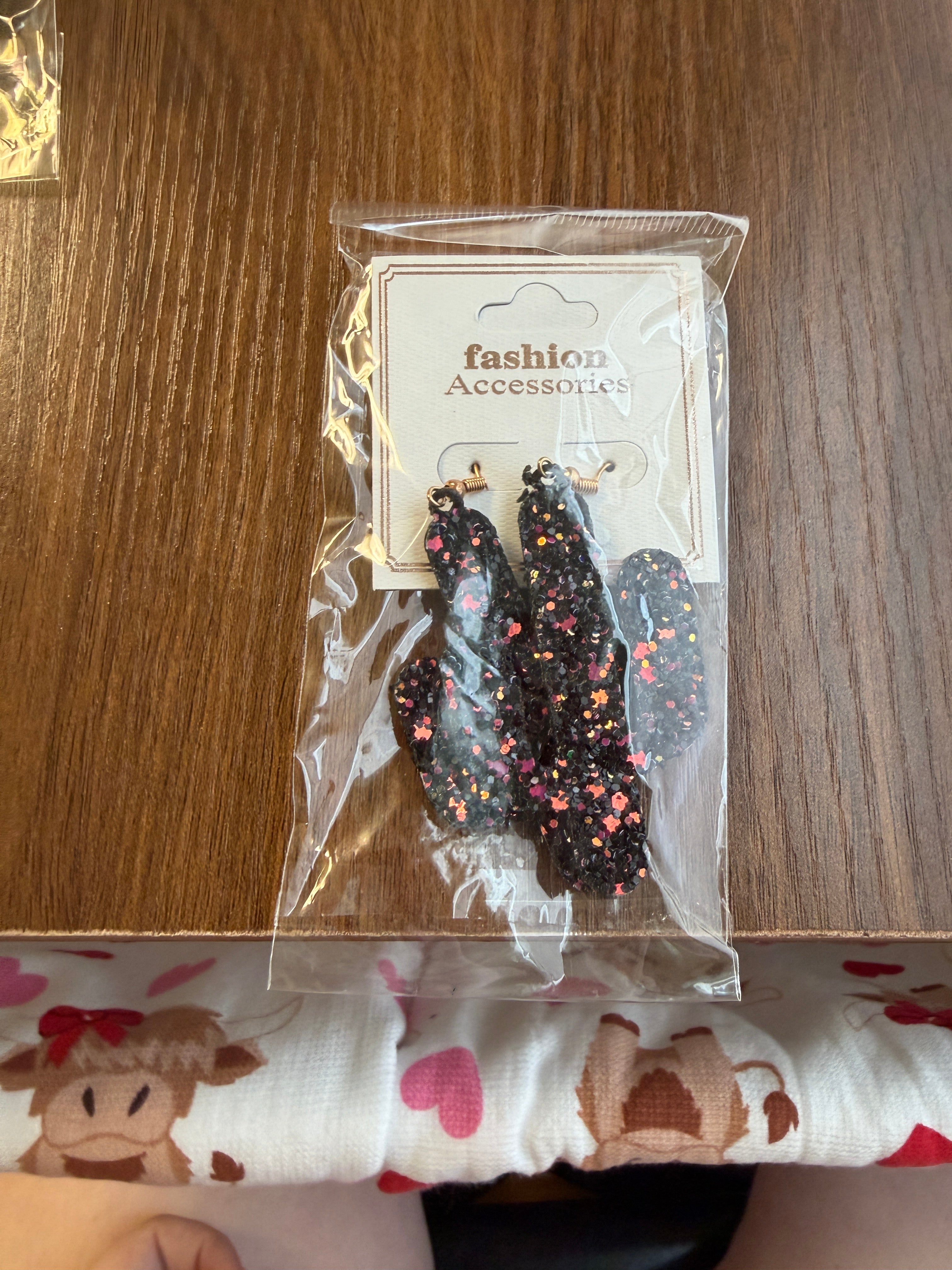 Glitter Pineapple and Cactus Dangle Earrings