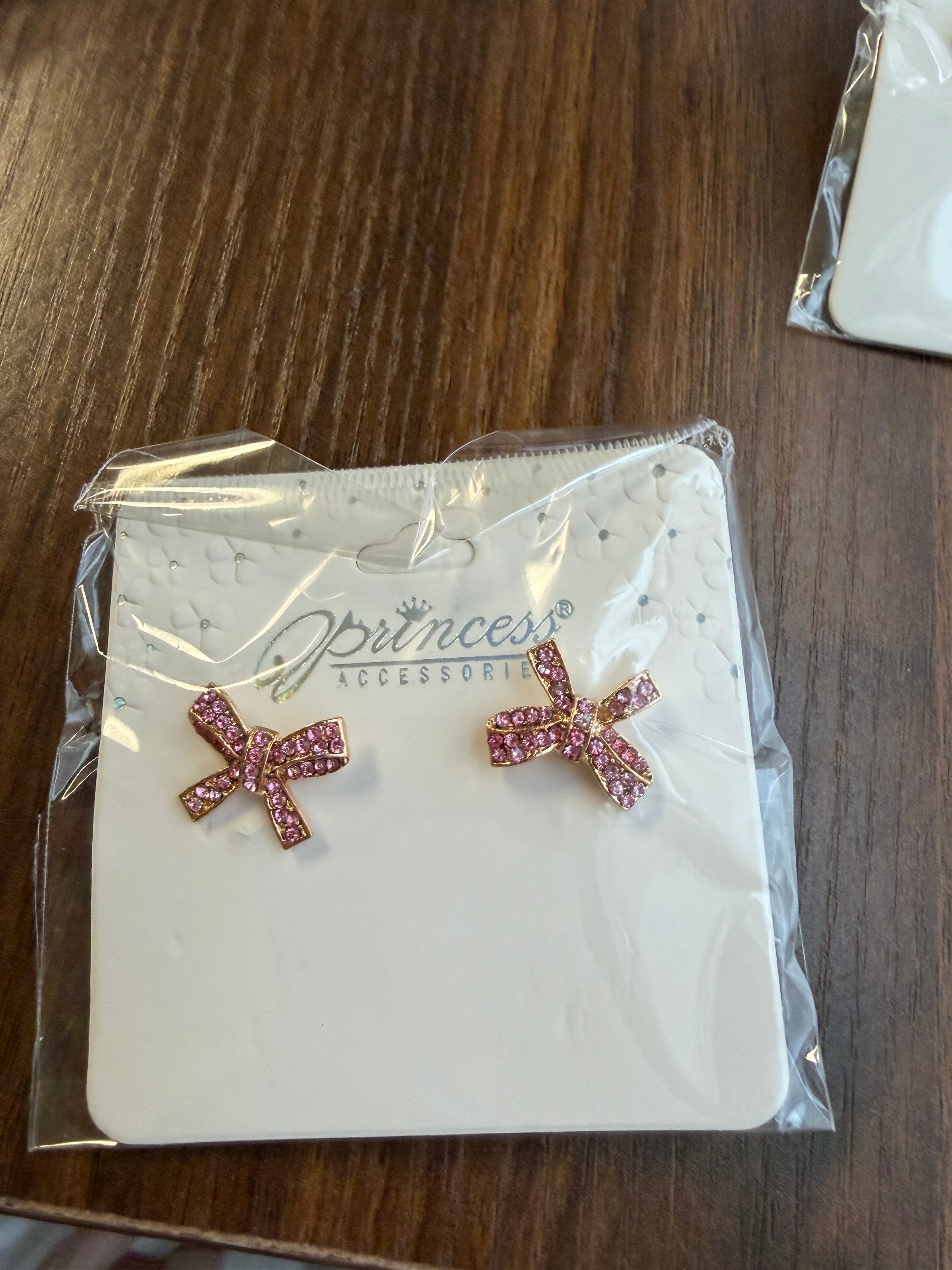 Mix of Colored Rhinestone Bow Earring