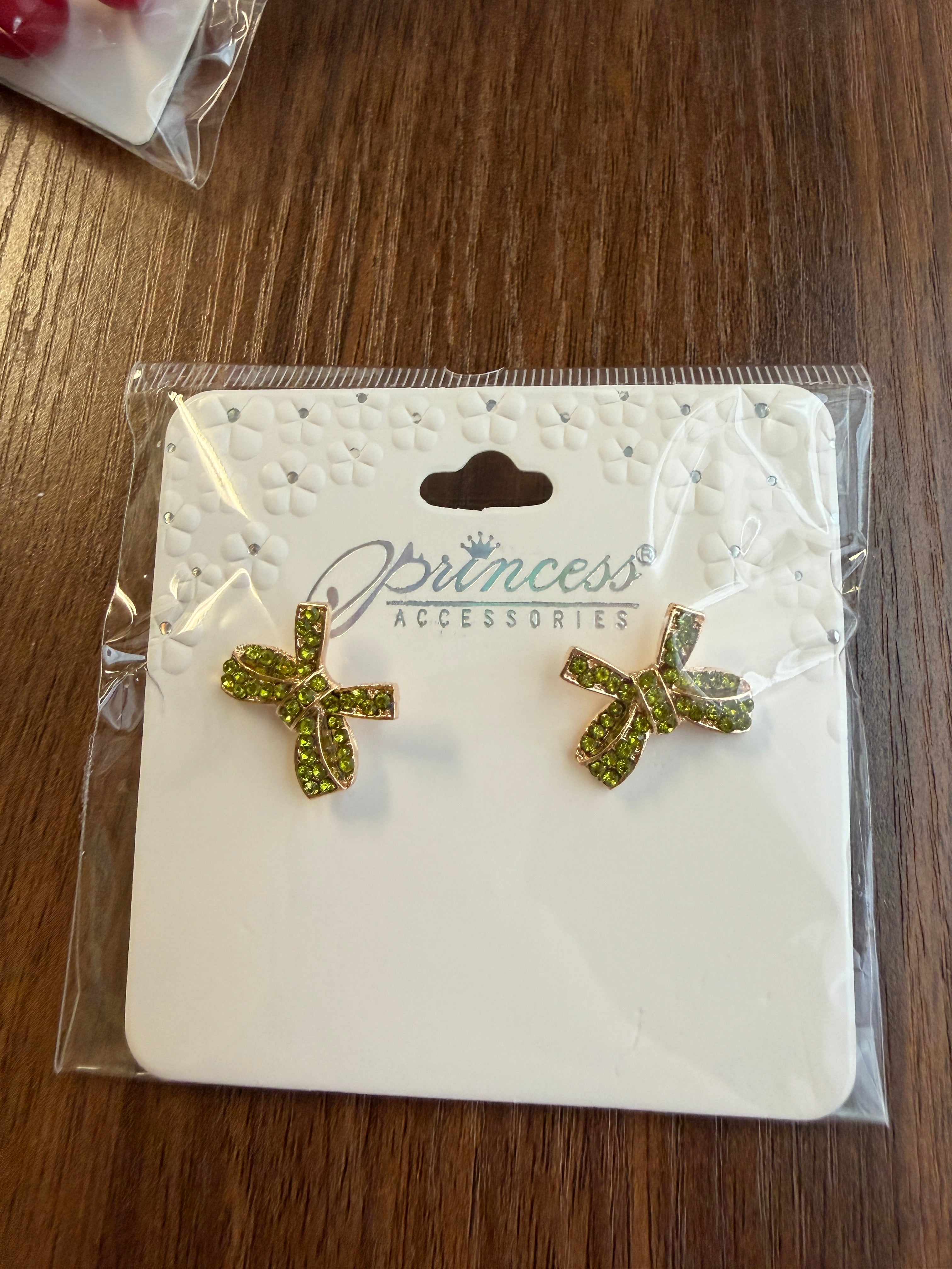 Mix of Colored Rhinestone Bow Earring