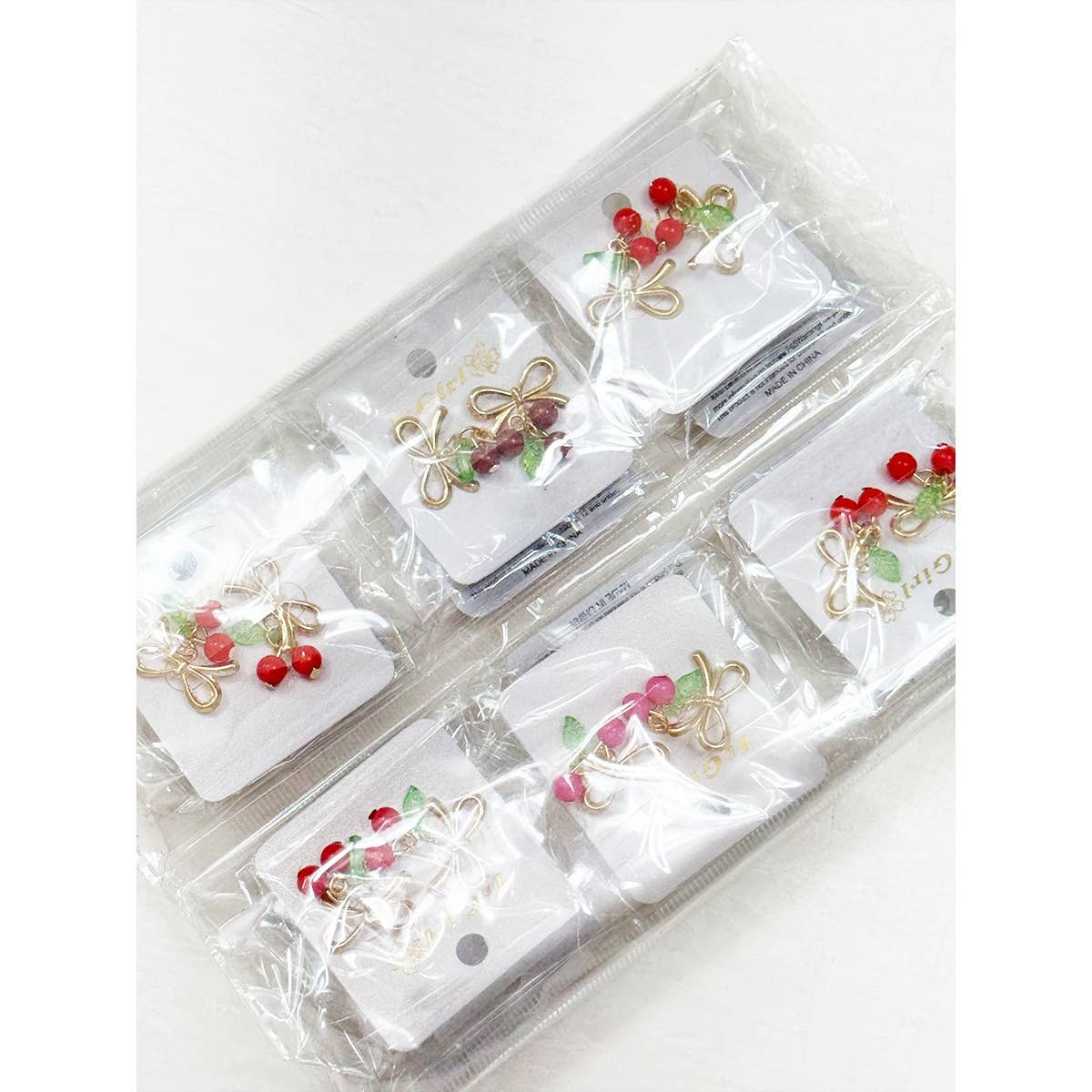 Delicious Cherry Pendant with Bow Earrings