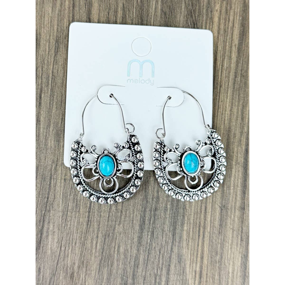 Western Style Turquoise Detail Earrings